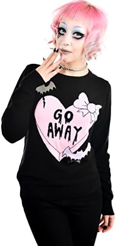 Womens Too Fast Clothing CREEPY LOVE Sweater with Bats – Size Medium
