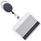 5 Pack - Premium Carabiner Badge Reels with Half Card Badge Holders - Leaves Mag Stripe Exposed for POS and Swipe Cards by Specialist ID (5 Pack, Solid Black)
