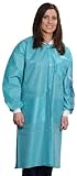 ValuMax 3560TES Easy Breathe Cool and Strong, No-Wrinkle, Professional Disposable SMS Knee Length Lab Coat, Teal, S, Pack of 10