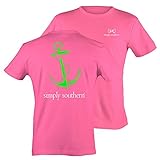Simply Southern Preppy T-Shirt - Anchor Design - Color Bubblegum