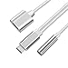 2 in 1 Type C to 3.5mm Audio Adapter, Worcie 2 in 1 USB Type C Cable Fast Charge to 3.5mm Audio Jack Headphone Adapter Converter Supports Audio and Charging for Motorola Moto Z, Letv Le Pro 3(Silver)