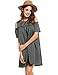 Zeagoo Women's Casual Cold Shoulder Ruffle Sleeves Shift Dress