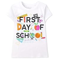 The Children's Place Girls Short Sleeve Graphic T-Shirt, First Day of School, XLarge