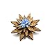 Men's Wood Lapel Flower Wooden Brooch Boutonniere Pin for Suit Wedding Corsage