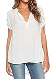 Dearlovers Women Chiffon Blouse V Neck Short/Long Sleeve Top Shirts