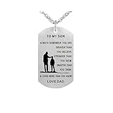 Micaa Always Remember To My Son Dog Tag From Dad Mens Boys Inspirational Necklace (Dad to Son)