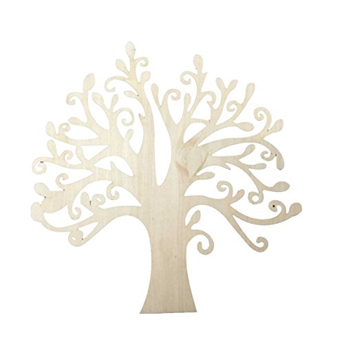 VORCOOL 10pcs Blank Wooden Tree Embellishments for DIY Crafts Embellishments (Wood Color)