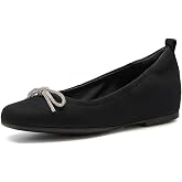ABEO Cadence Bow Ballet Flats for Women | Built-in Orthotic Insole | Arch Support Flats Shoes | Dressy Work Low Wedge | Premium Leather Upper &amp; Lining