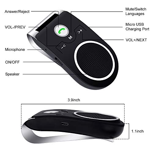 Aigital New T825 Bluetooth Car Speakers, Wireless incar Speakerphone