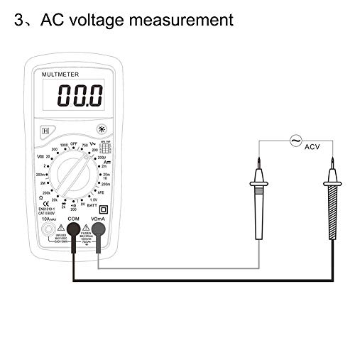 CactusAngui Autorange Digital Display Multimeter Mini Square Portable Battery Tester Ammeter Yellow