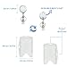 Metal Badge Reel & ID Holders Rigid Retractable Plastic Horizontal and Vertical Two Sided Clear Name Tags Case, 3 Sets Pair, Multi-Card Labels Credit Card Holder for Employees Name Wallet Key Ring