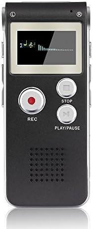 ACEE DEAL Digital Audio Voice Recorder with Mini USB Port, 8GB Memory, Voice Activated, Multifunctional MP3 Music Player & Dictaphone with Built-In Speaker, Including Cables and Earphones (Black)