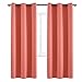 Yakamok Curtain 84 inches Long Thermal Insulated Window Treatment Panel/Drape Living Room - Two Panels - Grommet Top （Coral,2 Panels,2 Tie Backs Included）