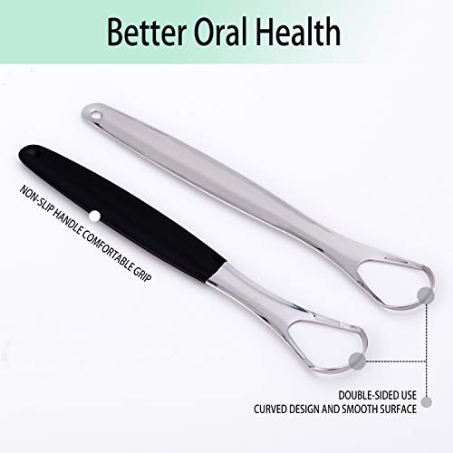 Tongue Scraper Cleaner with Premium Carrying Case,Tongue Cleaner for Adults and Kids,Premium Stainless Steel Tongue Scrapers(2 Pack)