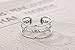Women Men Sterling Silver Open Adjustable Ring，Fashion jewelry Simple Triple Cuff Band