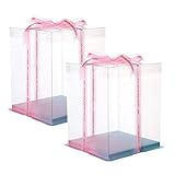 3 Layer Tall Transparent Cake Box 8" Bakery Carrier