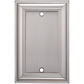 Allen + roth Cosgrove 1-Gang Satin Nickel Single Blank Wall Plate