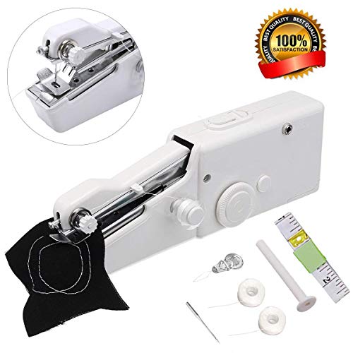 Portable Sewing Machine,Mini Handheld Sewing Machine MSDADA Electric Stitch Household Tool with Measuring Tape for Fabric, Clothing, Kids Cloth, Home Travel Use,Great for Children's Day Gift(with Measuring Tape)