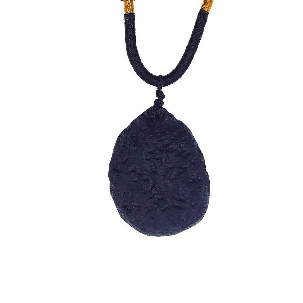Meteorite Black Agni Tektite Necklace,Rough Tektite Gemstone Tumbled Necklace,Irregular Shape