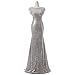 Aiyana Gold Mermaid V-Neck Backless Long Bridesmaid Dresses Wedding Party Gown