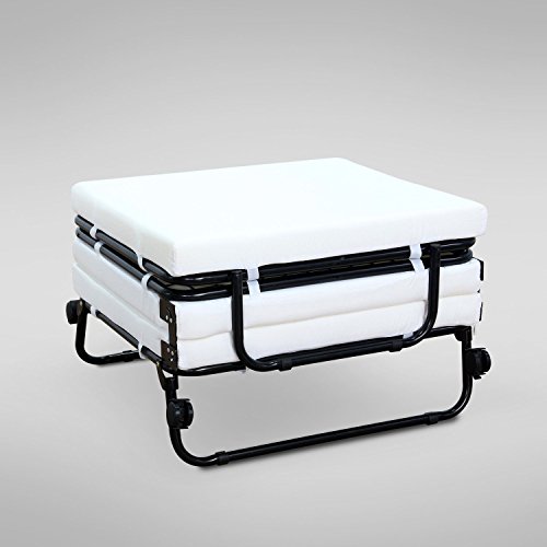 Folding Convertible Sofa Bed Ottoman Couch Mattress Lounge Bed Sleeper w/Casters - Thumbnail 4