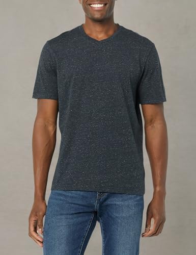 AMAZON ESSENTIALS 100% COTTON T SHIRTS FOR MEN, REGULAR-FIT SHORT-SLEEVE V-NECK, PACK OF 2, AVAILABLE IN BIG & TALL, CHARCOAL HEATHER, 6X-LARGE BIG TALL