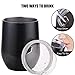 Insulated Wine Tumbler, 12 OZ Double Wall Vacuum Insulated Stemless Tumbler, Rose Gold Stainless Steel Cup for Coffee, Wine, Cocktails, Ice Cream -Black