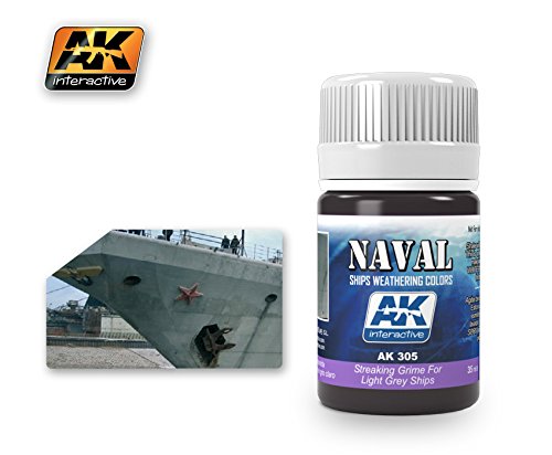 AK Interactive Naval Ships Weathering Colors STREAKING GRIME FOR LIGHT GREY SHIPS AK 305