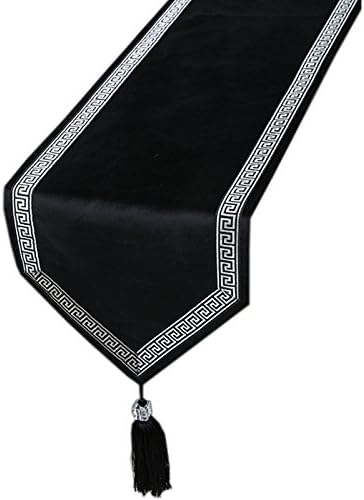 CU@EY Comfort Coffee table cloth Simple fashion home decor coffee table cloth tablecloth table runner , black , 33*200cm
