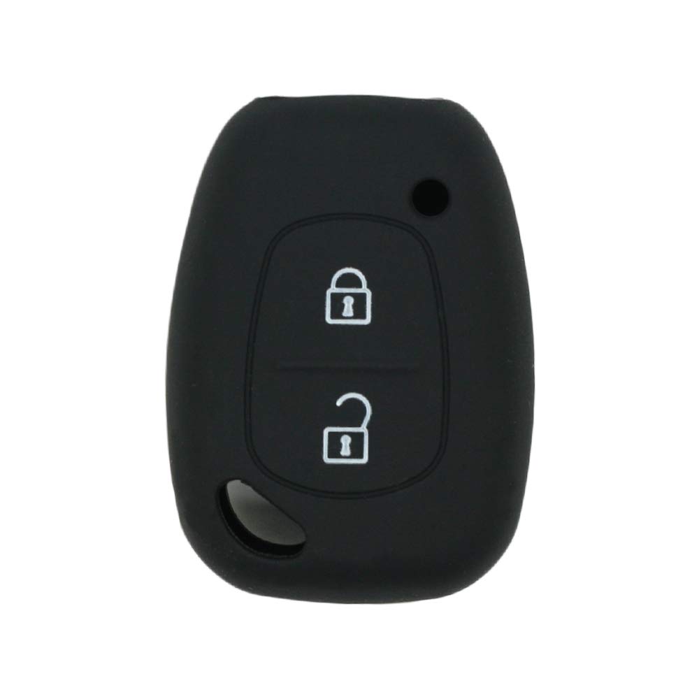 BROVACS Silicone Cover Protector Case Holder Skin Jacket Compatible with RENAULT NISSAN VAUXHALL OPEL 2 Button Remote Key Fob CV9351 Black