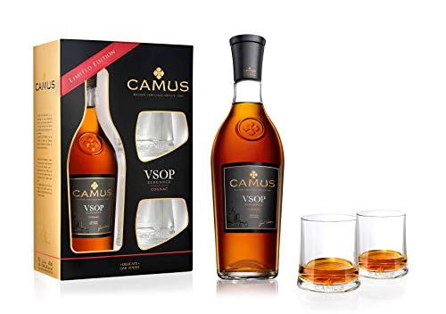 Camus VSOP Elegance Cognac mit Geschenkverpackung mit 2 Gläsern Cognac - 70cl 40° - Familienbesitz seit 1863