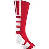 Baseline 2.0 Athletic Crew Socks (Red/White, X-Large)
