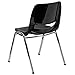 Flash Furniture HERCULES Series 440 lb. Capacity Kid's Black Ergonomic Shell Stack Chair with Chrome Frame and 14