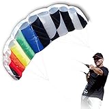 Hengda Kite 1.4 M Intro Foil design Rainbow Kites Soft Stunt Sport Parafoil Kite 55-inch with Flying Tool Set