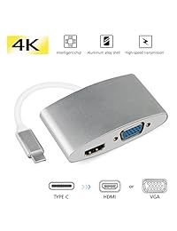USB C Hub, toopone tipo C Hub con 4 K HDMI puerto, puerto de carga USB C, USB 3.0 y puerto VGA para mac book pro, HDTV y más dispositivos de tipo C