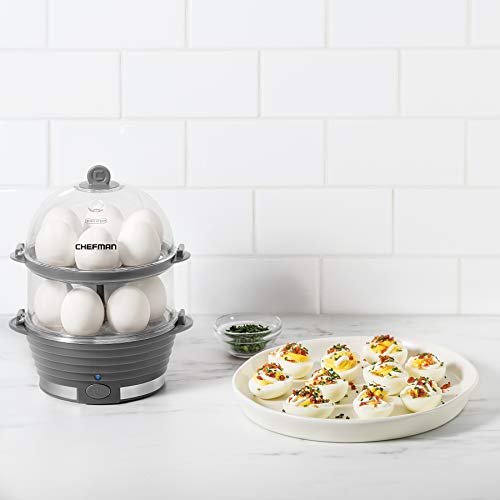 image for Chefman Electric Egg Cooker Boiler, Rapid Egg-Maker & Poacher, Food & 