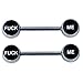 Pierced Owl 14GA 316L Surgical Steel Naughty Erotic F-ck Me Nipple Barbells, Sold as a Pair