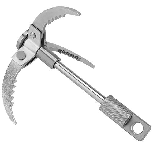 Grappling Hook, Collapsible Stainless Steel Grapple Claw For Climbing Heavy Duty Climbing Outdoor Activity Hiking Tree Limb Removal Survival Gear Grav
