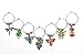Cork & Leaf Flowers & Insects Wine Glass Markers - Set of 7, Wine Charms, Wine Accessories and Gifts, Drink Markers, Wine Glass Charms, Includes a Black Sateen Storage Bag