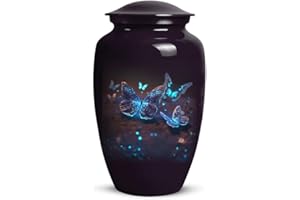 YATSKIA Unique Blue Butterfly Urn for Adult Ashes - Funeral Cremation Urns for Male & Female - Decorative Urn for Human Ashes - Remains Ashes Urn - Cremation Urn for Human Ashes