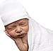 Melondipity Newborn Baby Hat - Baby Beanie Head Wraps for Boys, Girls - Soft Knitted & Cute Fall Winter Hospital Caps for Infants Unisex Headwear - Solid White