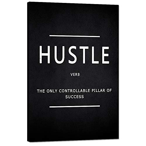 Hustle Verb Motivational Wall Art Inspirational Entrepreneur Quotes Canvas Painting Modern