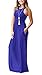 GRECERELLE Women's Round Neck Sleeveless A-line Casual Dress with Pocket, Royal Blue, Small