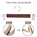 JS HANGER Premium Retro Finish Wooden Pant Hanger with 2-Adjustable Strong Clips, 5-Pack
