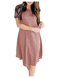 YOMISOY - Vestido de verano para mujer, con lunares, manga corta, con bolsillo