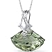 PEORA Spectacular Shell Cut 13.00 carat Green Amethyst Necklace Sterling Silver