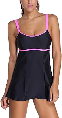 Foryingni Women's One Piece Swimsuit Double Straps Swim Dress S-3XL