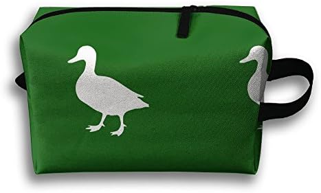 Unique Design Green Woodland Ducks Receive Bag Hand Cosmetic Bag Makeup Bag Sewing Kit Medicine Bag 600D Plain Oxford Cloth Length 25.5 Width 12.5 Height 16cm.