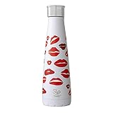 S’ip by S’well Vacuum Insulated Stainless Steel Water Bottle, Double Wall, 15oz, Kiss Kiss