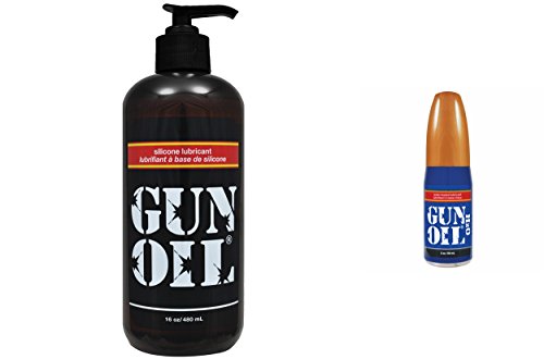 Gun Oil Bundle- Silicone Based Personal Lubricant 16-Ounce and H2O 2-Ounce
